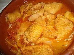 Spanish callos from Valencia, made with lamb tripe
