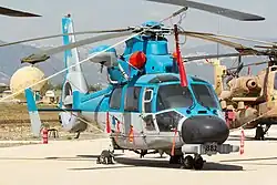 An AS565 Panther Atalef maritime helicopter of 193 Squadron "Defenders of the West" in May 2017