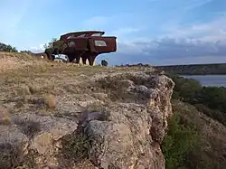 Robert Bruno's Steel House overlooking the rim at Ransom Canyon