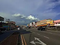 Jalan Rasah (part of Federal Route 53) cuts through Rasah. Looking east towards the city centre