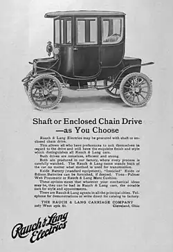 Rauch & Lang Carriage Company advertisement, Theatre magazine, Jan 1911
