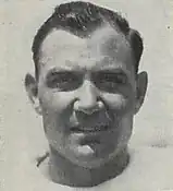 A headshot of Ray Terrell from a 1946 Cleveland Browns game program