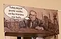 "Leave the empty glasses here so there is no mess" as a cartoon speech of Jerzy Ziętek (former general and governor of Katowice) in Rebel Garden Café in Chorzów