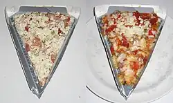 Red Baron brand frozen pizza by the slice,[12] uncooked and cooked