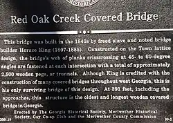 Red Oak Covered Bridge Historic Marker