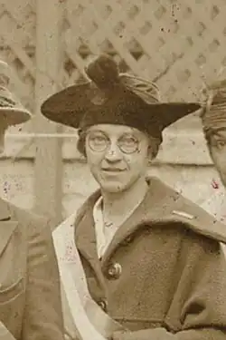 Juengling protesting the treatment of Alice Paul and other imprisoned suffragists in Washington, D.C. on November 10, 1917.