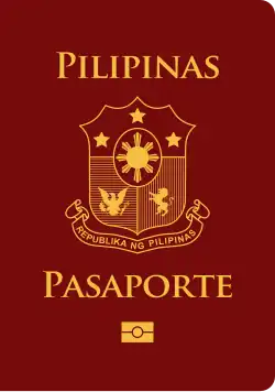 Current version of the Philippine passport, equipped with biometric technology.