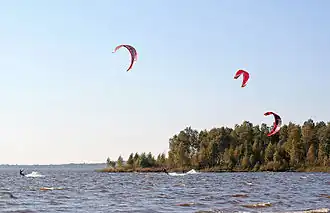 Kiteboarding on the lake