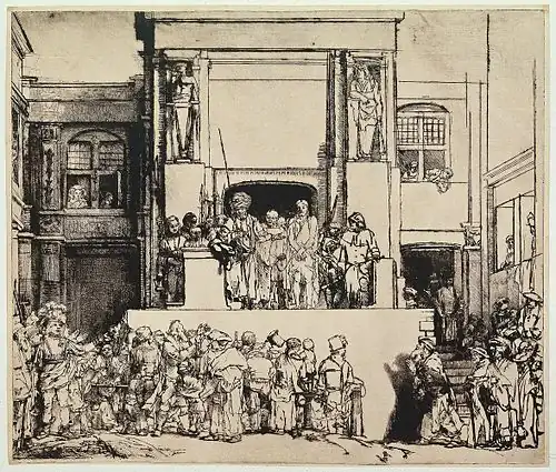 Christ presented to the People, drypoint etching, 1655, state I of VIII