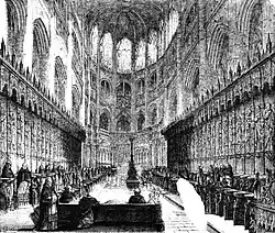 Interior of the Cathedral at Auch (etching from painting of 1838)