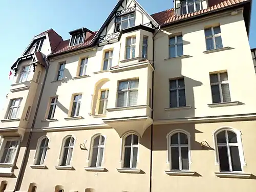 Renovated facade on the street