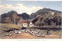 Residence of Judge Halswell in Brooklyn, then known as Ohiro District (1847)