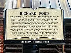 photo of Richard Ford marker shaped like an open book