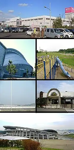 1=Aeon Rifu, 2=Miyagi Athletic Park Gymnasium, Kaseinuma Park, 3=Shinkansen Maintenance Center, Rifu Station, 4=Miyagi Stadium