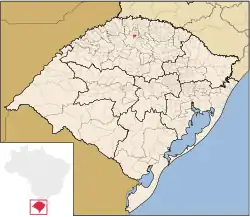 Location of São Pedro das Missões in Rio Grande do Sul