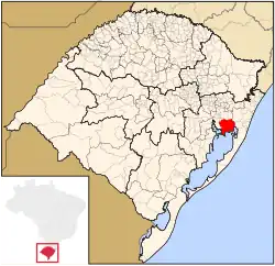 Location in Rio Grande do Sul