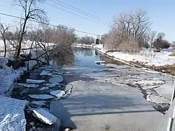 Rivière Champlain, from the bridge on the Chemin du Roy (route 138[1]), Champlain, 08:35 29 mars 2023
