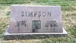 Headstone of meteorologists Robert and Joanne Simpson in Rock Creek Cemetery in Washington, D.C.