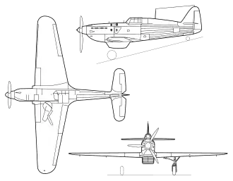 Rogožarski IK-3 three view