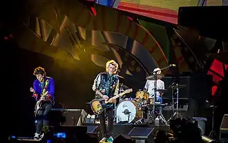 The Stones performing onstage in Cuba.