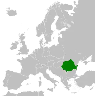 Location of Socialist Republic of Romania