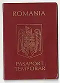 Romanian Temporary Passport issued in November 2011