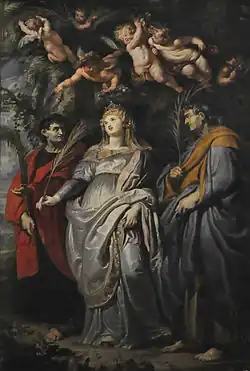 Right side, Saint Domitilla with Saints Nereus and Achilleus.