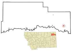 Location of Bainville, Montana