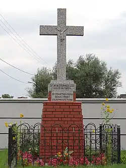 A Christian cross in Lisy in 2012.