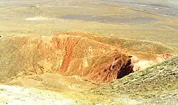Red Rocks at the foot of Bolshoye Bogdo (Big Bogdo) Mountain