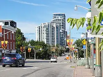 Rue Laurier looking north towards Boulevard des Allumèttieres