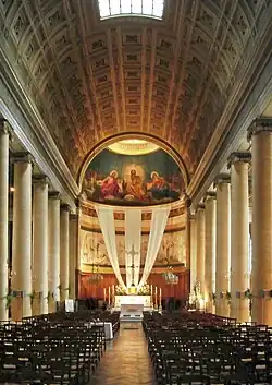 Interior of the church, facing the choir