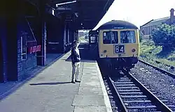 Nottingham bound DMU at Rugby Central in 1968