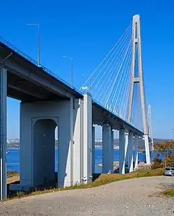 Bridge supports from Russki island side