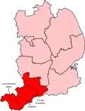 Locator map of Rutland and Stamford constituency in Lincolnshire from 2024