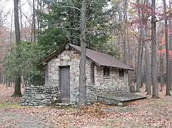 A CCC built latrine at S. B. Elliott State Park