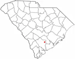 Location of Cottageville, South Carolina