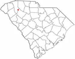 Location of Fountain Inn, South Carolina