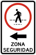R-11-4 Pedestrian safety zone to the left