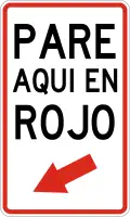 R-4-3 Stop here on red to the left