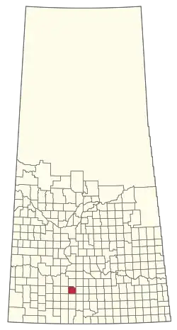 Location of the RM of Shamrock No. 134 in Saskatchewan