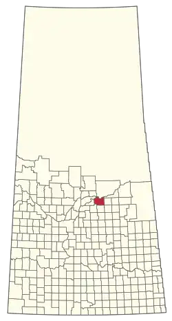 Location of the RM of Kinistino No. 459 in Saskatchewan