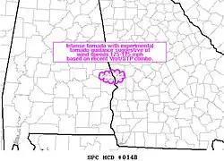 SPC Mesoscale Discussion #148: 2019 Beauregard tornado