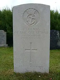 Grave of an unknown sailor from the SS Armenian, torpedoed by SM U-24 in 1915