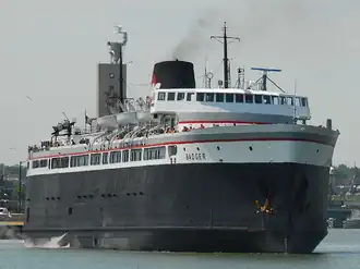 The SS Badger departing Manitowoc for Ludington