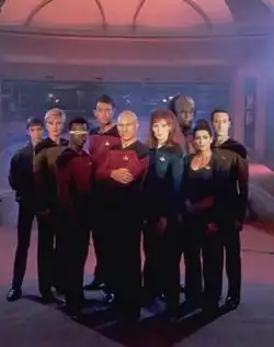 A photo of the Star Trek: The Next Generation season one characters in costume