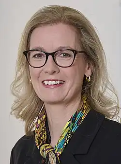 Sabine Monauni's official portrait as deputy prime minister, 2025.