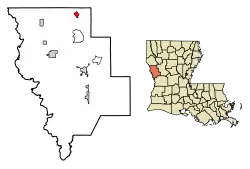 Location in Sabine Parish and Louisiana