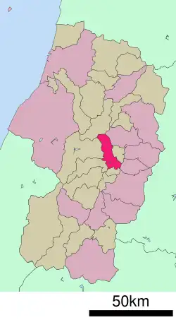 Location of Sagae in Yamagata Prefecture
