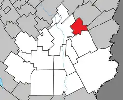 Location within Beauce-Sartigan RCM.